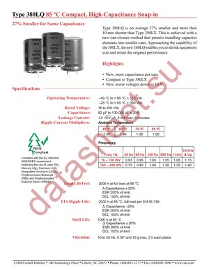 380LQ102M160H042 datasheet  